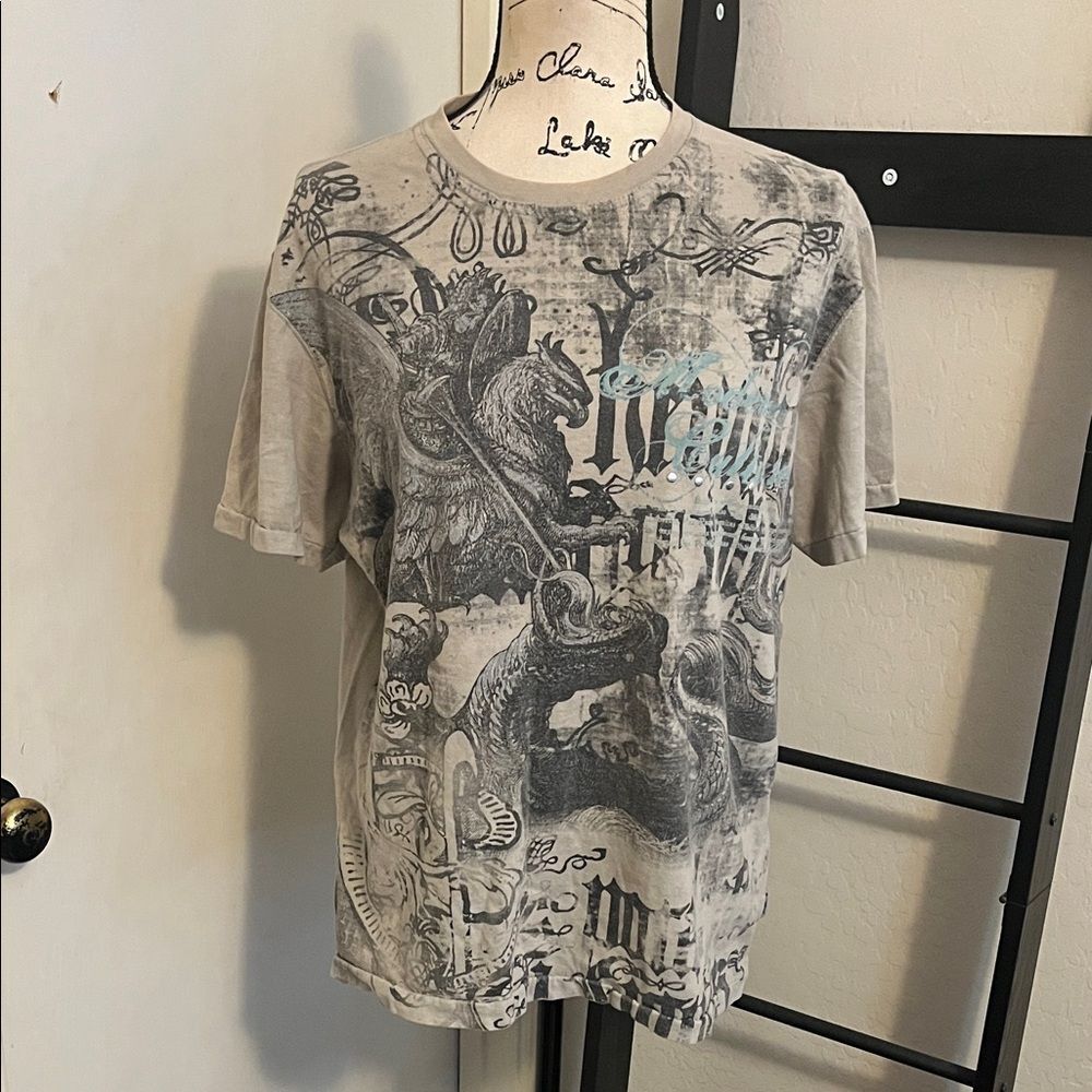Y2K Modern Culture Graphic Distressed Design Pullover T-Shirt Emo 2000’s